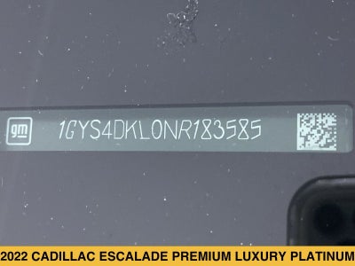 2022 Cadillac Escalade Premium Luxury Platinum