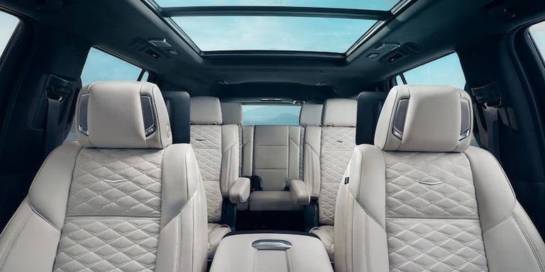 Front Row View of the 2025 Cadillac Escalade's Spacious Three-Row Seating