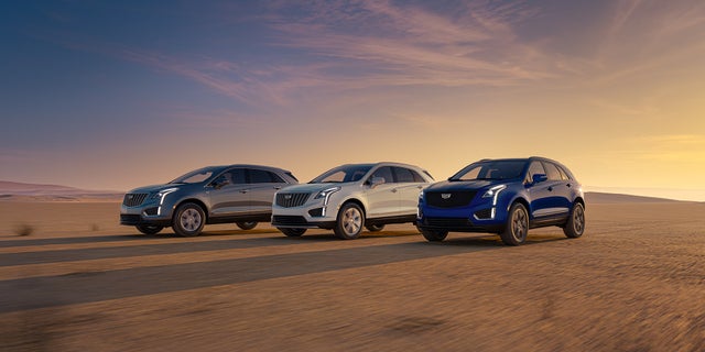 A collection of 2025 Cadillac XT5 During the Sunset in Desert
